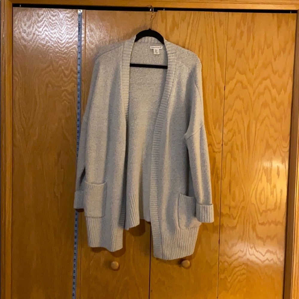 Grey oversized cardigan sweater